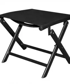 vidaXL Folding Footstool Black Aluminium and Textilene