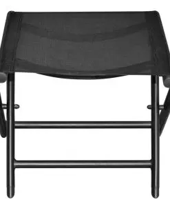 vidaXL Folding Footstool Black Aluminium and Textilene
