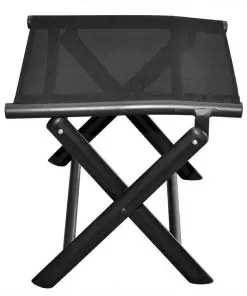 vidaXL Folding Footstool Black Aluminium and Textilene