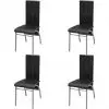 vidaXL Dining Chairs 4 pcs Black Faux Leather