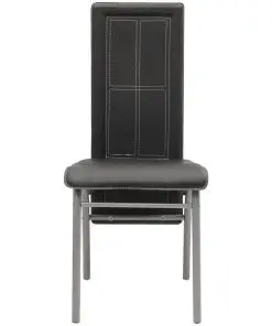 vidaXL Dining Chairs 4 pcs Black Faux Leather