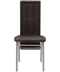vidaXL Dining Chairs 4 pcs Brown Faux Leather
