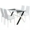 vidaXL Five Piece Dining Table and Chairs Artificial Leather