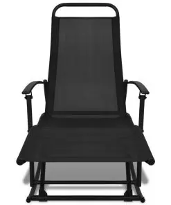 vidaXL Garden Rocking Chair Steel and Textilene Black