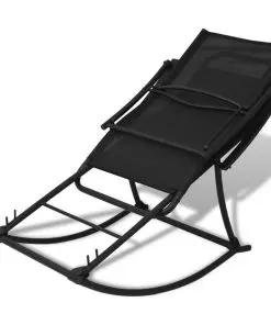 vidaXL Garden Rocking Chair Steel and Textilene Black