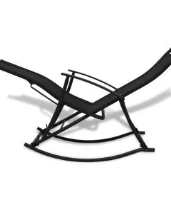 vidaXL Garden Rocking Chair Steel and Textilene Black
