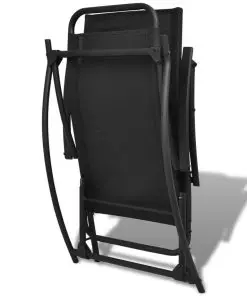 vidaXL Garden Rocking Chair Steel and Textilene Black