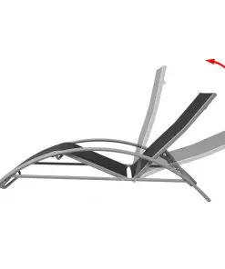 vidaXL Sun Lounger Aluminium Black