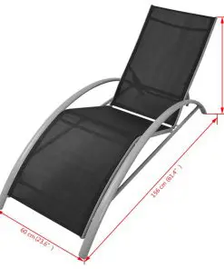 vidaXL Sun Lounger Aluminium Black