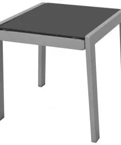 vidaXL Sun Loungers with Table Aluminium Black