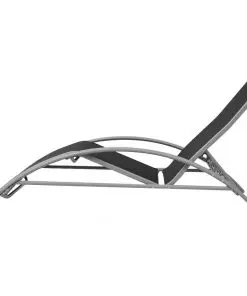 vidaXL Sun Loungers with Table Aluminium Black