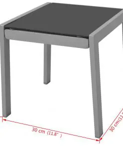 vidaXL Sun Loungers with Table Aluminium Black