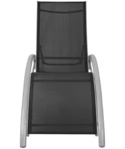 vidaXL Sun Loungers with Umbrella Aluminium Black