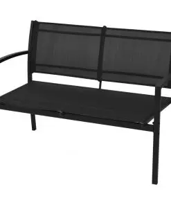 vidaXL 4 Piece Garden Lounge Set Textilene Black