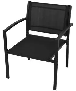 vidaXL 4 Piece Garden Lounge Set Textilene Black