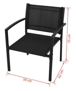 vidaXL 4 Piece Garden Lounge Set Textilene Black