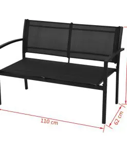 vidaXL 4 Piece Garden Lounge Set Textilene Black