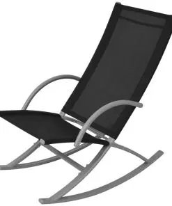 vidaXL Garden Rocking Chairs 2 pcs Steel and Textilene Black