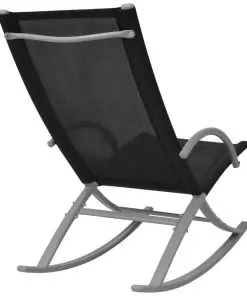 vidaXL Garden Rocking Chairs 2 pcs Steel and Textilene Black