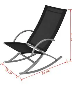 vidaXL Garden Rocking Chairs 2 pcs Steel and Textilene Black