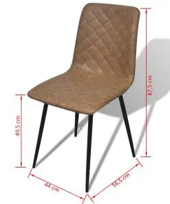 vidaXL Dining Chairs 4 pcs Brown Faux Leather