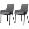 vidaXL Dining Chairs 2 pcs Light Grey Fabric