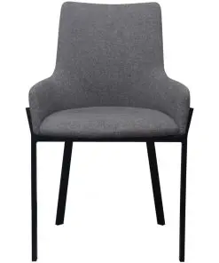 vidaXL Dining Chairs 2 pcs Light Grey Fabric
