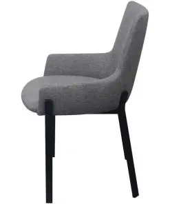 vidaXL Dining Chairs 2 pcs Light Grey Fabric