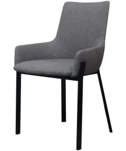 vidaXL Dining Chairs 2 pcs Light Grey Fabric