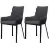 vidaXL Dining Chairs 2 pcs Dark Grey Fabric