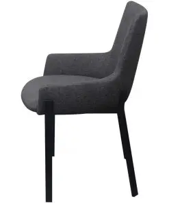 vidaXL Dining Chairs 2 pcs Dark Grey Fabric