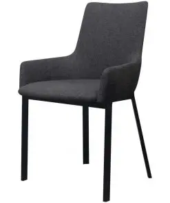 vidaXL Dining Chairs 2 pcs Dark Grey Fabric