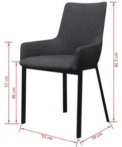 vidaXL Dining Chairs 2 pcs Dark Grey Fabric