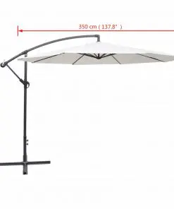 vidaXL Cantilever Umbrella 3.5 m Sand White