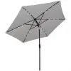 vidaXL LED Cantilever Umbrella 3 m Sand White