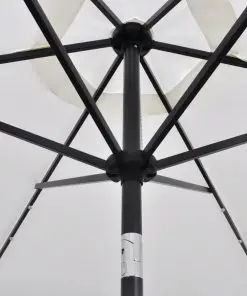 vidaXL LED Cantilever Umbrella 3 m Sand White