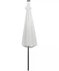 vidaXL LED Cantilever Umbrella 3 m Sand White