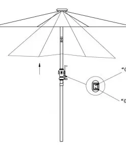 vidaXL LED Cantilever Umbrella 3 m Sand White