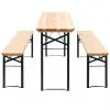 vidaXL Folding Beer Table with 2 Benches 177 cm Pinewood
