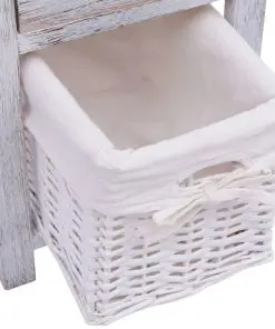 vidaXL Bedside Cabinet Wood White