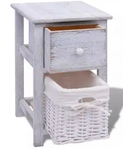 vidaXL Bedside Cabinets 2 pcs Wood White