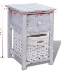 vidaXL Bedside Cabinets 2 pcs Wood White