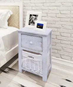 vidaXL Bedside Cabinets 2 pcs Wood White