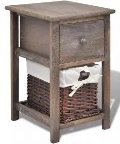 vidaXL Bedside Cabinet Wood Brown