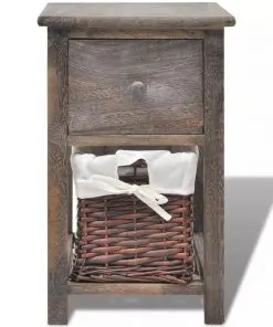 vidaXL Bedside Cabinet Wood Brown