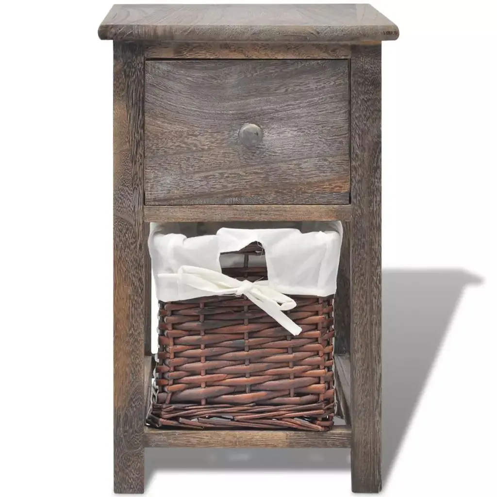 vidaXL Bedside Cabinet Wood Brown