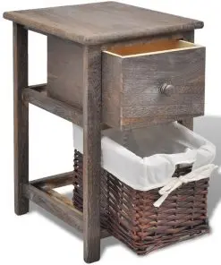 vidaXL Bedside Cabinet Wood Brown