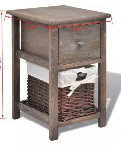 vidaXL Bedside Cabinet Wood Brown