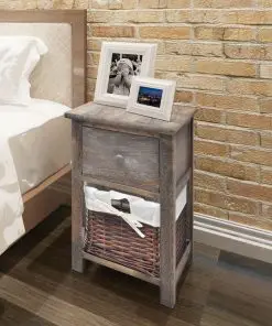 vidaXL Bedside Cabinet Wood Brown