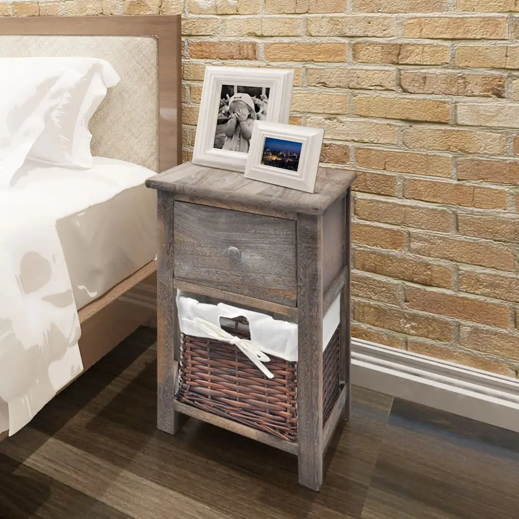 vidaXL Bedside Cabinet Wood Brown